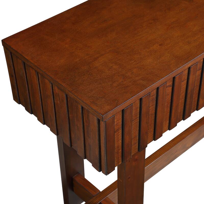 52" Pine Sofa Table with Handle-less Storage