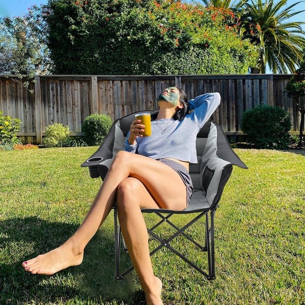 DoCred Oversized Camping Chair, Fully Padded Folding Moon - Main Image