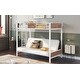 preview thumbnail 22 of 25, Twin-Over-Futon Metal Bunk Bed with Guardrails and Ladder - Versatile 3-in-1 Design, Sturdy Frame, Safety Features