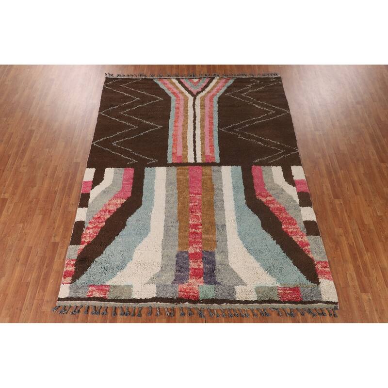 Moroccan Oriental Area Rug Handmade Wool Carpet - 8'2" x 10'7"