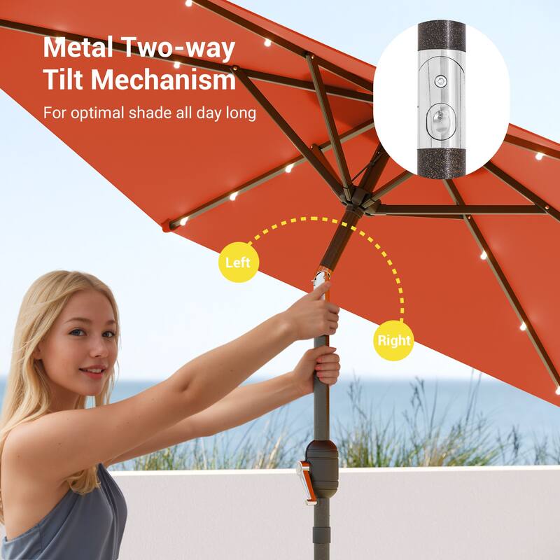 Bonosuki 7.5Ft LED Patio Market Umbrella Outdoor Table Umbrella
