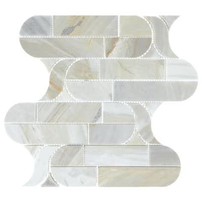 Daltile Pietra Divina Marble Natural Stone Cupola Mosaic in Polished & Honed (10 PC Per Carton) (9.60 SQFT Per Carton)