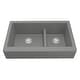 preview thumbnail 1 of 51, Karran Retrofit Apron-Front Quartz Double Bowl Kitchen Sink Grey