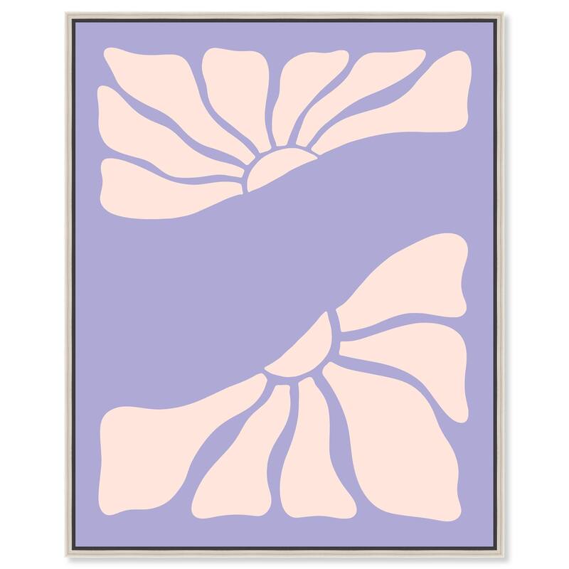 Split in two Flower Canvas by Art Remedy - 30" x 36" - Silver