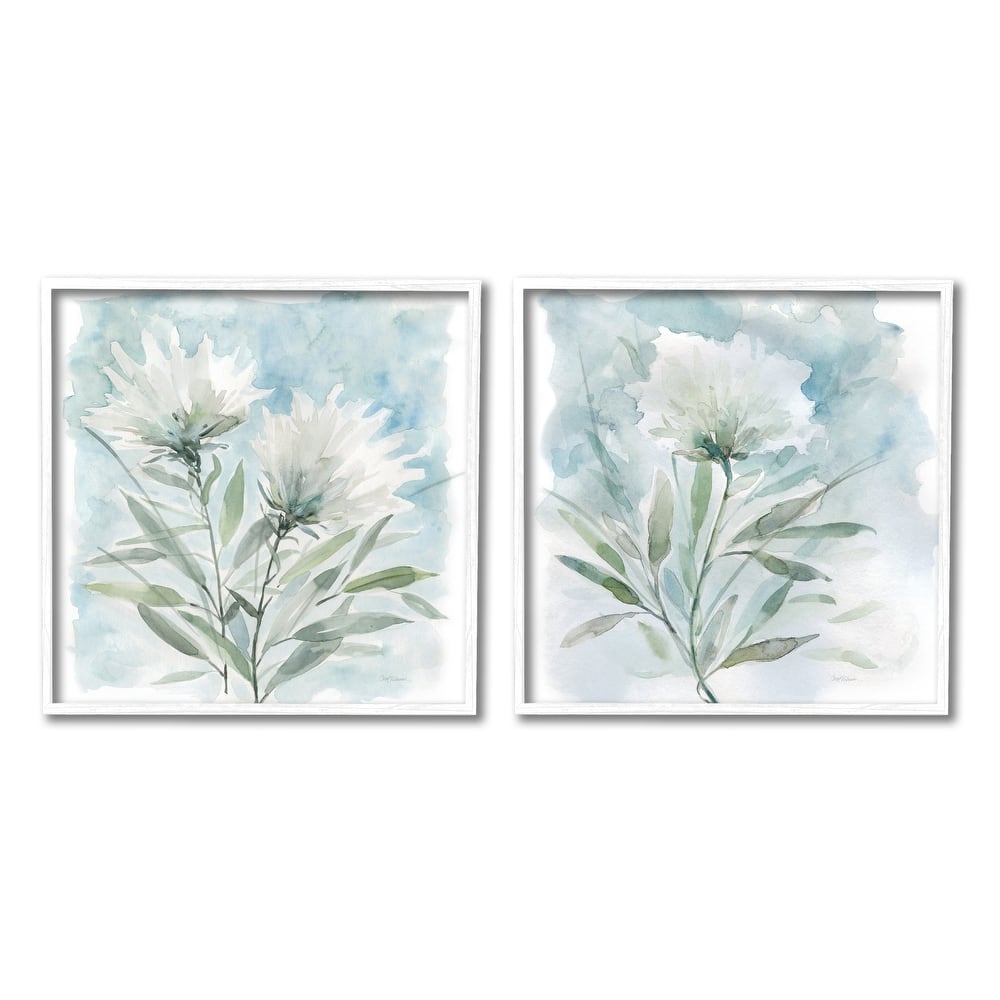 Stupell Soft Spring Flower Still Life White Watercolor Florals 2pc Multi Piece Framed Wall Art Set