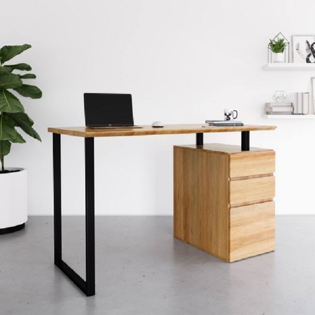 Techni Mobili Computer Desk with Storage and File Cabinet, Pine ...