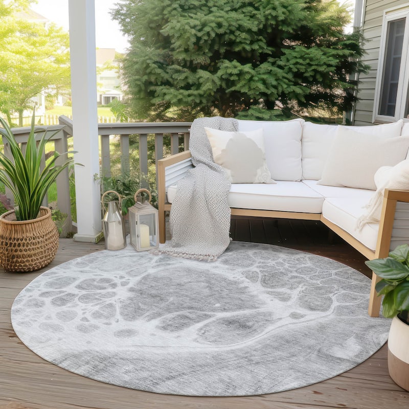Machine Washable Indoor/ Outdoor Chantille Abstract Contemporary Rug