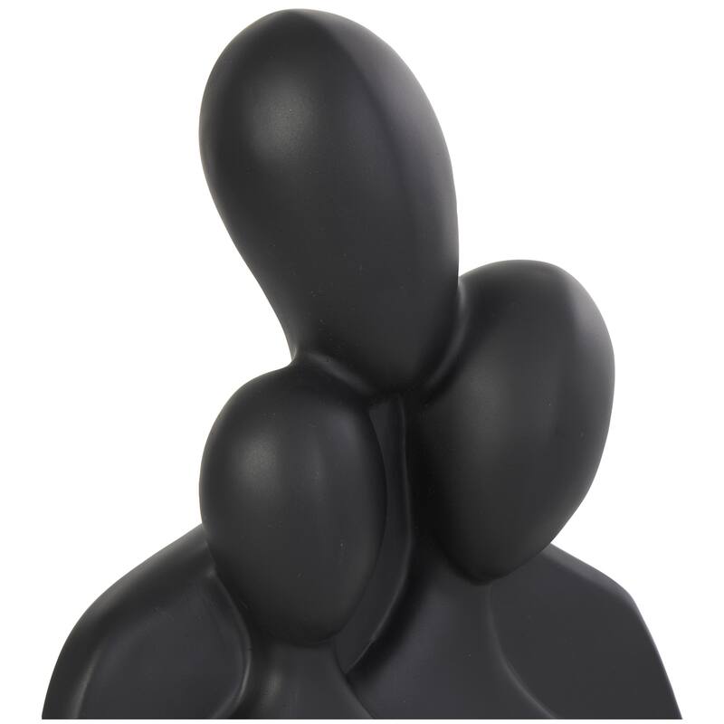 Polystone People Nesting Family 3 Head Decorative Sculpture - Black - Roche River Decor