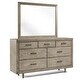 preview thumbnail 5 of 16, Abbyson Retro Mid Century Wood 7 Drawer Dresser and Mirror Grey