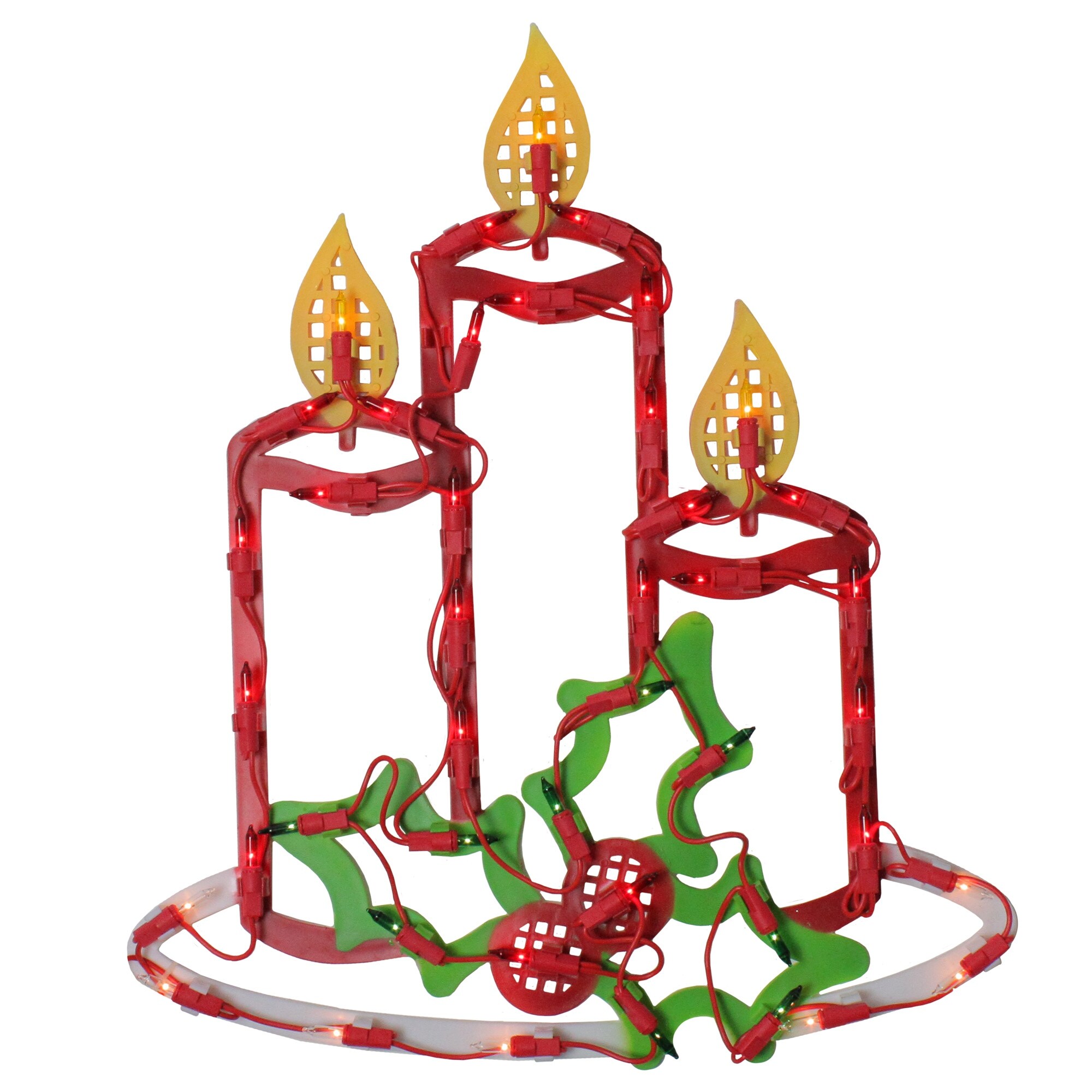 Shop Lighted Candles With Holly And Berry Christmas Window