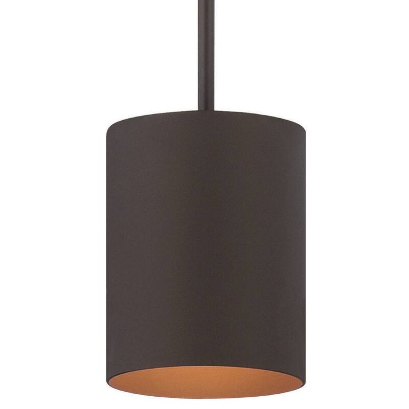 Volume Lighting 1-Light Antique Bronze Aluminum LED Cylinder Pendant - N/A