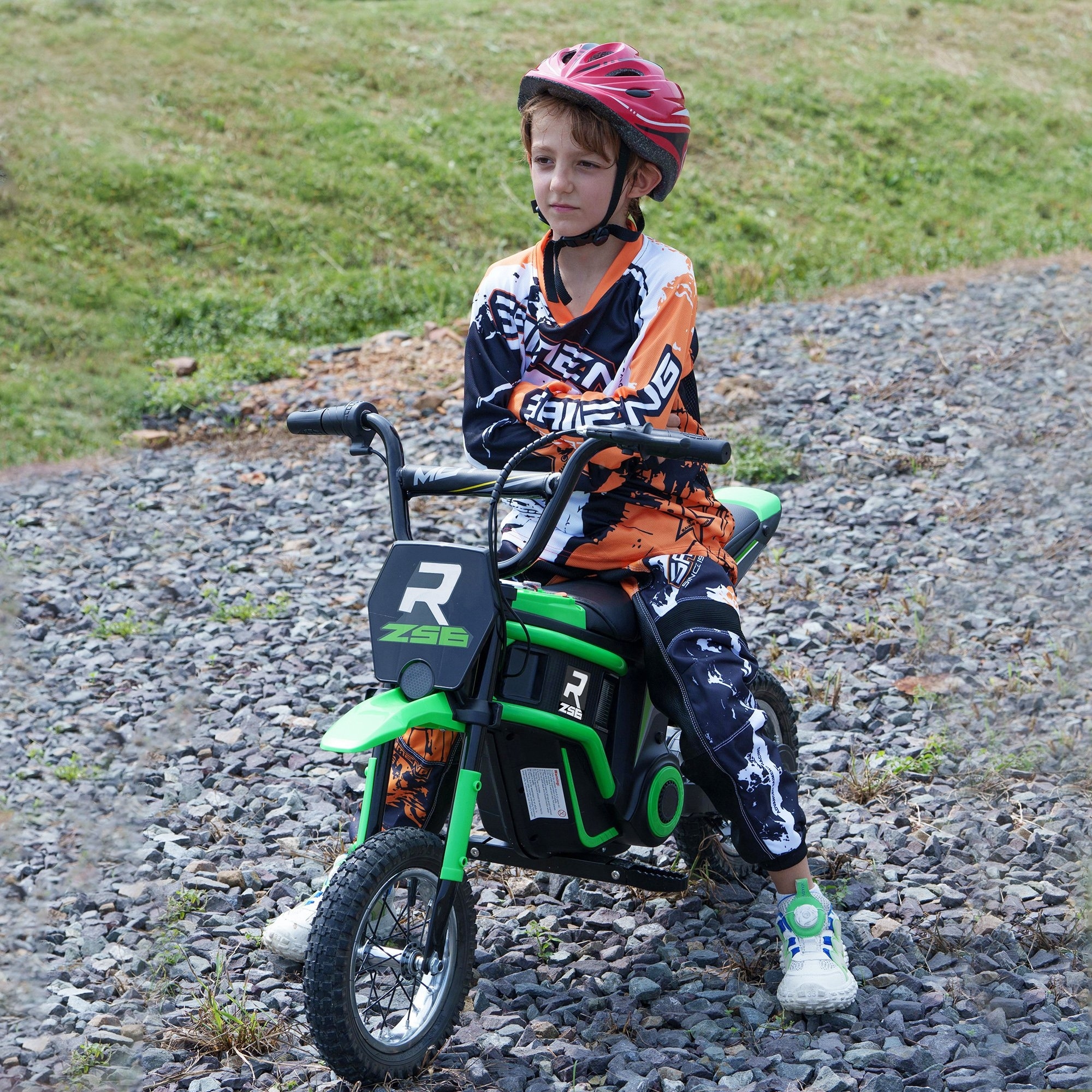24V Electric Motorcycle Teen Electric Dirt Bike, Motorbike All-Terrain Electric Car with Built-in Music