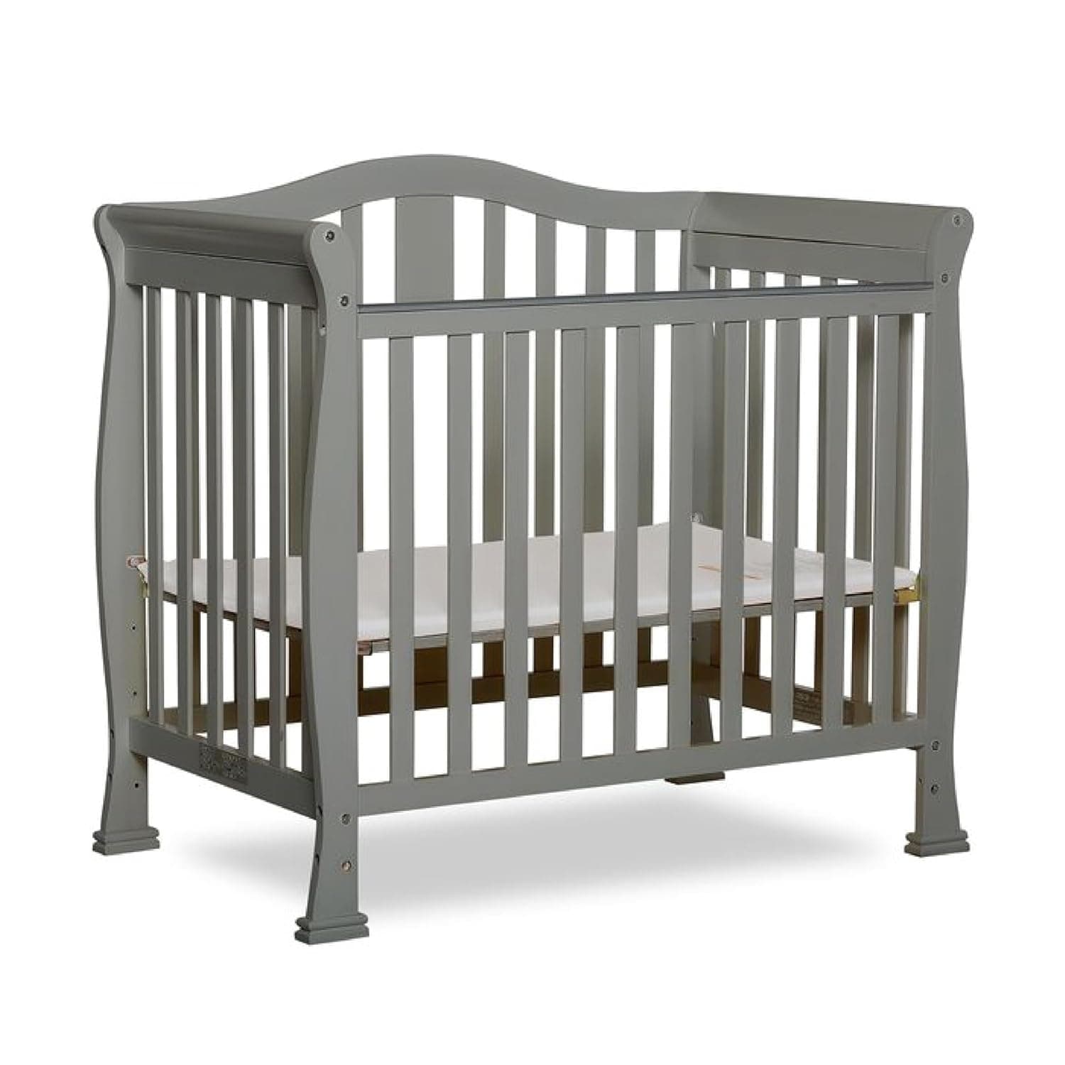 Dream On Me Addison 4-in-1 Convertible Mini Crib, Cool Grey
