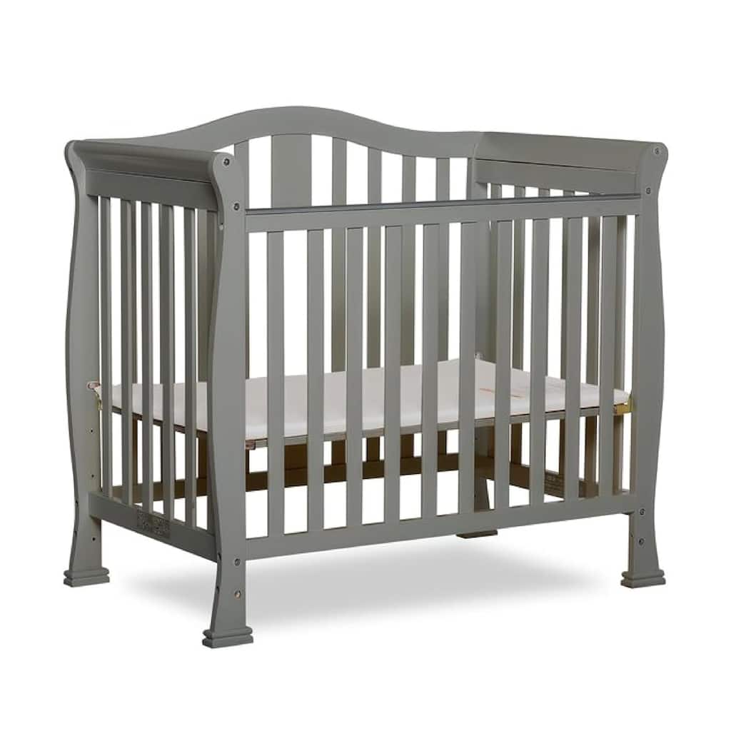 Dream On Me Addison 4-in-1 Convertible Mini Crib, Cool Grey