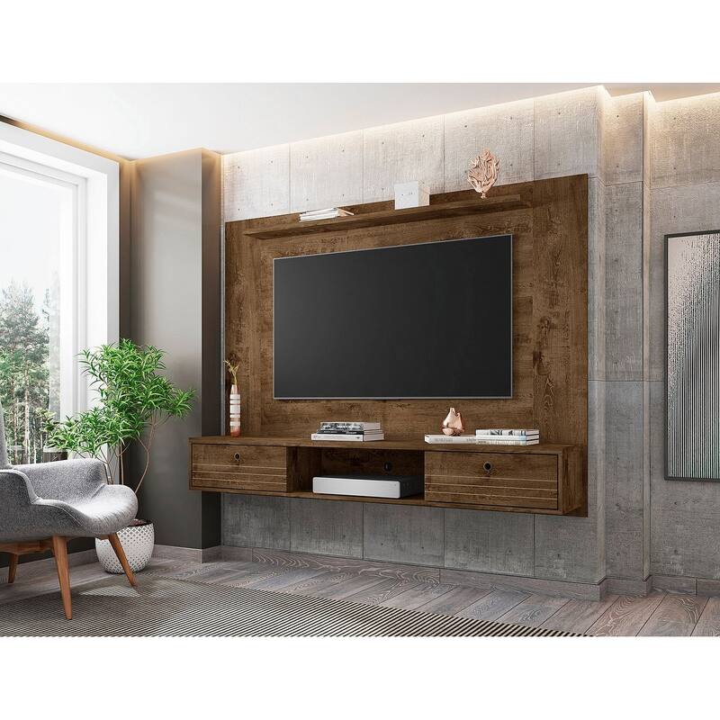 Liberty Mid Century Modern Wood 70.86 Floating Living Room Entertainment Furniture