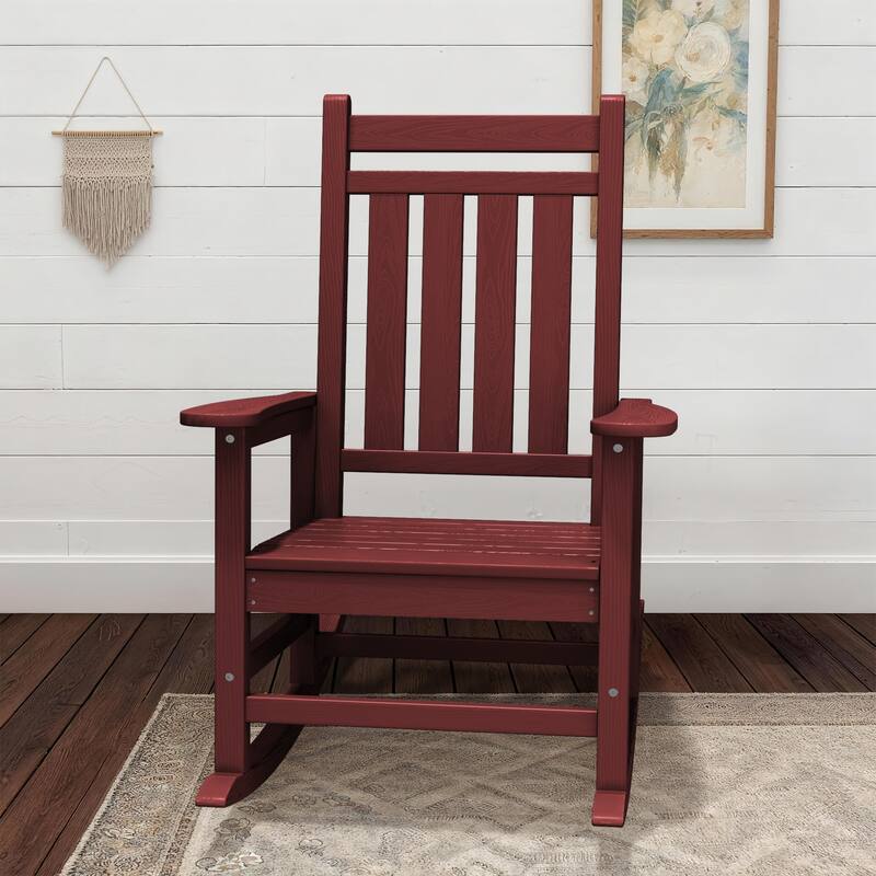 Modern High-Back Rocking Adirondack Chair All Weather
