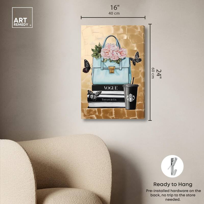 Golden Era of Glam Books Canvas by Art Remedy, Gallery Wrapped