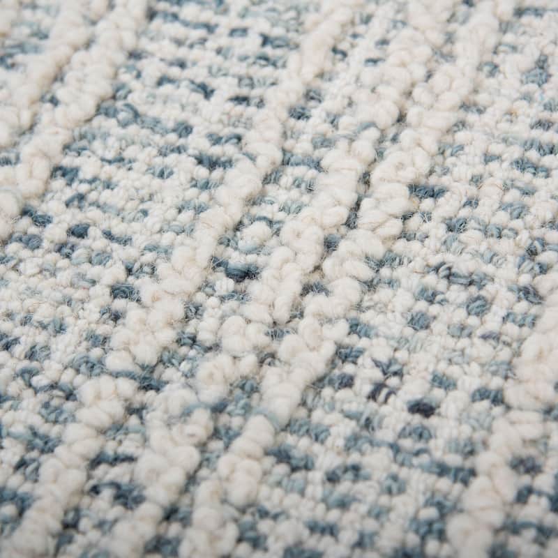 Alora Decor Lofton Geometric Stripe Textured Modern Wool Rug