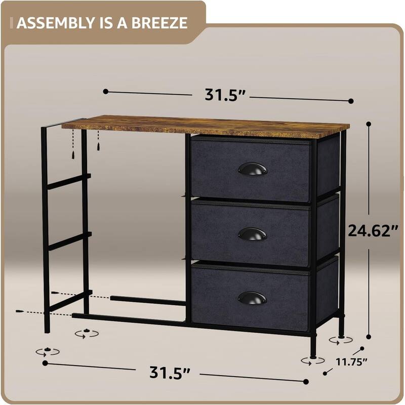 Sorbus Small Dresser with 6 Drawers - Wood Farmhouse Décor Style Shelf Top