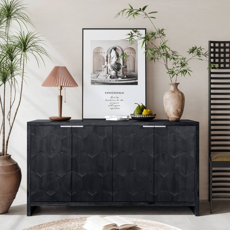 Antique Black Accent Storage Cabinet/ Buffet Sideboard / Entry Cabinet - Antique Black