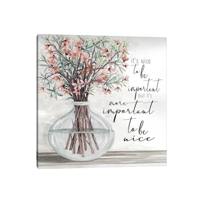 iCanvas "It's Important to be Nice" by Cindy Jacobs Canvas Print