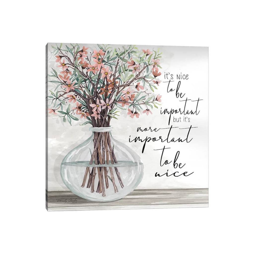 iCanvas "It's Important to be Nice" by Cindy Jacobs Canvas Print