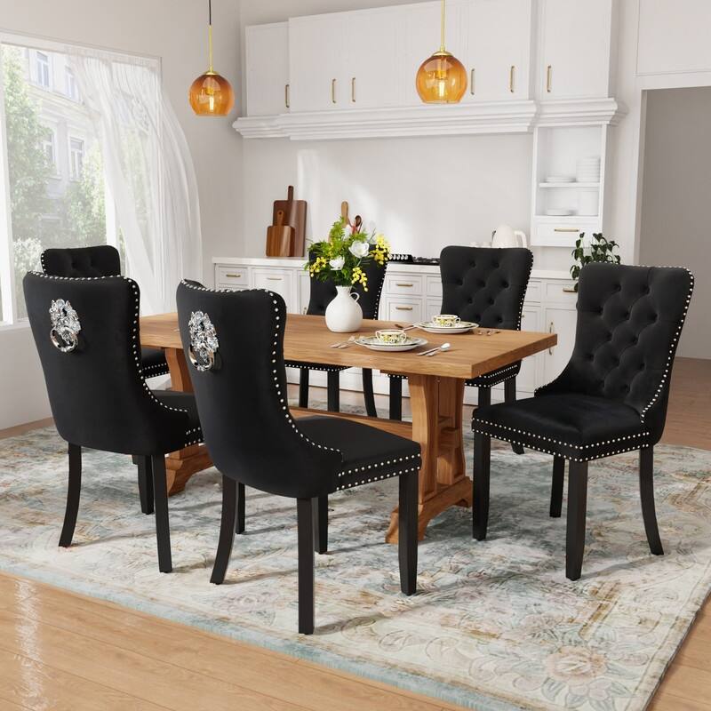 Tufted Naliheads Solid Wood Upholstered Dining Chairs Set of 8