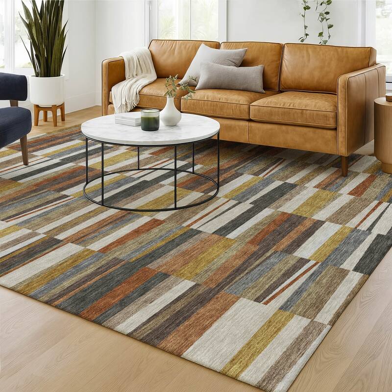 Machine Washable Indoor/ Outdoor Modern Antonito Chantille Rug