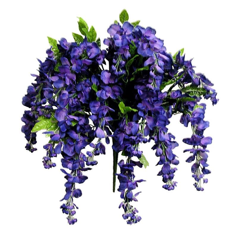 Faux Wisteria Flower Stems Bunch
