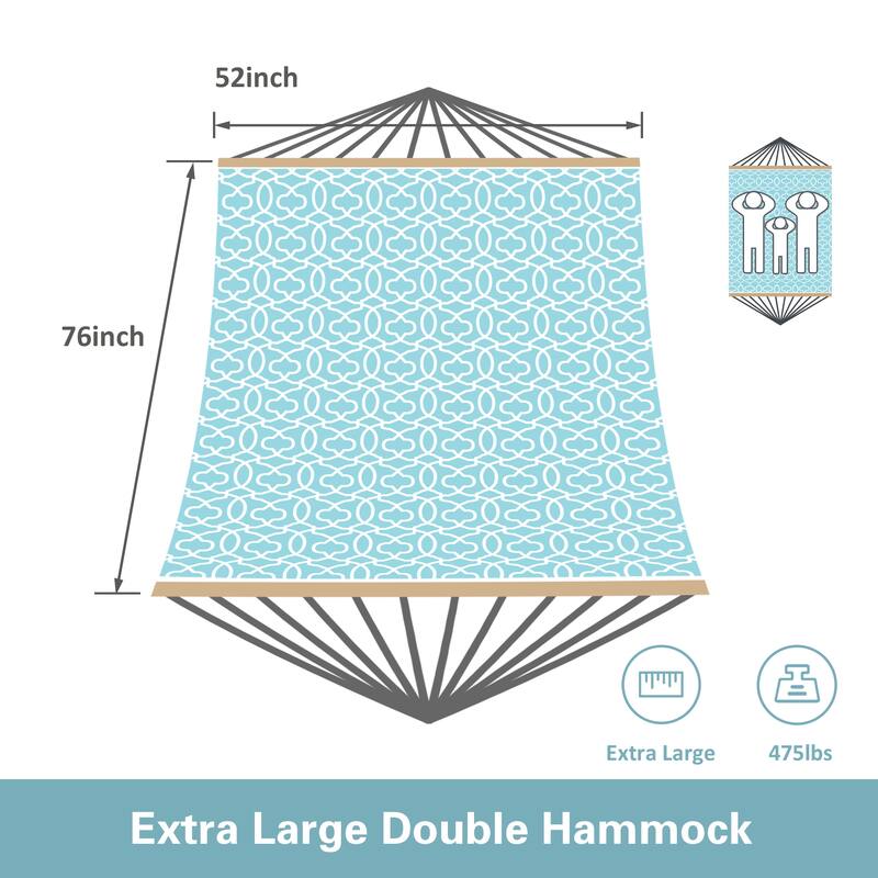 Hammock Double Hammock with Stand, Two Person Cotton Rope Hammock