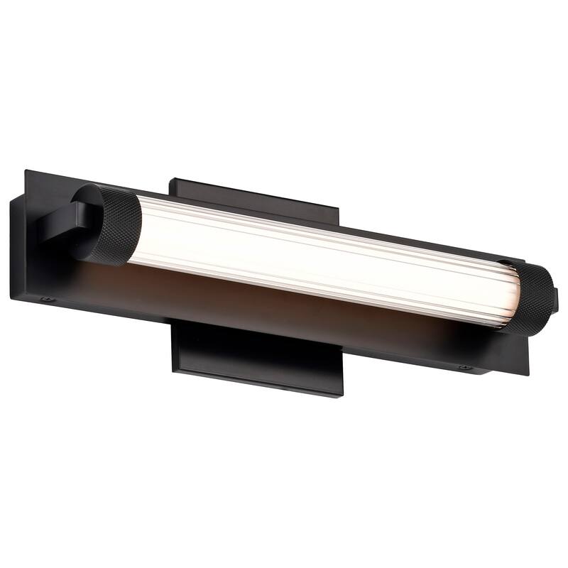 Larissa 14 Inch LED Vanity 3000K CCT Black Finish Opaque Glass