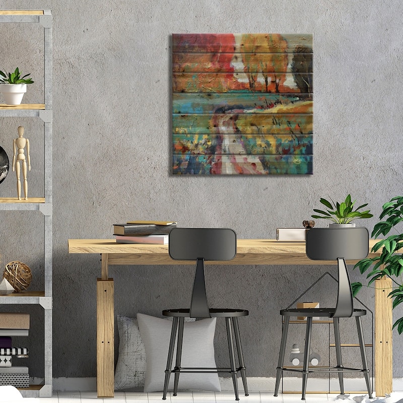 Over The Hill Print On Wood by Kip Decker - Multi-Color