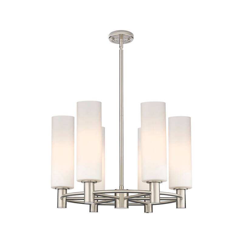 Innovations Lighting Crown Point - 6 Light 24" Stem Hung Chandelier with 12" Shade