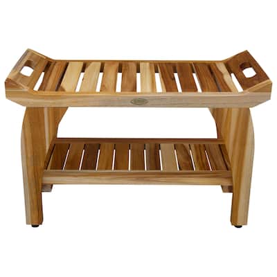 EcoDecors Tranquility 30-inch, Teak Shower Bench, Teak Bench Shower, Teak Shower Bench for Inside Shower, Teakwood Shower Bench