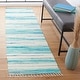 preview thumbnail 52 of 61, SAFAVIEH Handmade Rag Rug with Fringe Valborg Casual Stripe Cotton Rug with Fringe 2'3" x 10' Runner - Ivory/Green - Runner