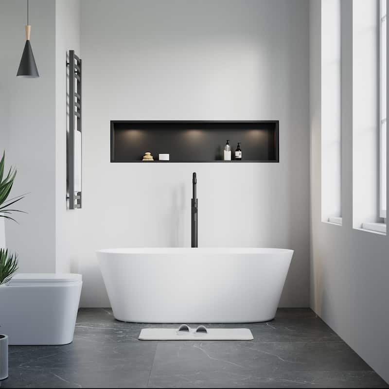 Repose 59" Stone Resin Soaking Tub - Oval - 30D x 59W x 21H