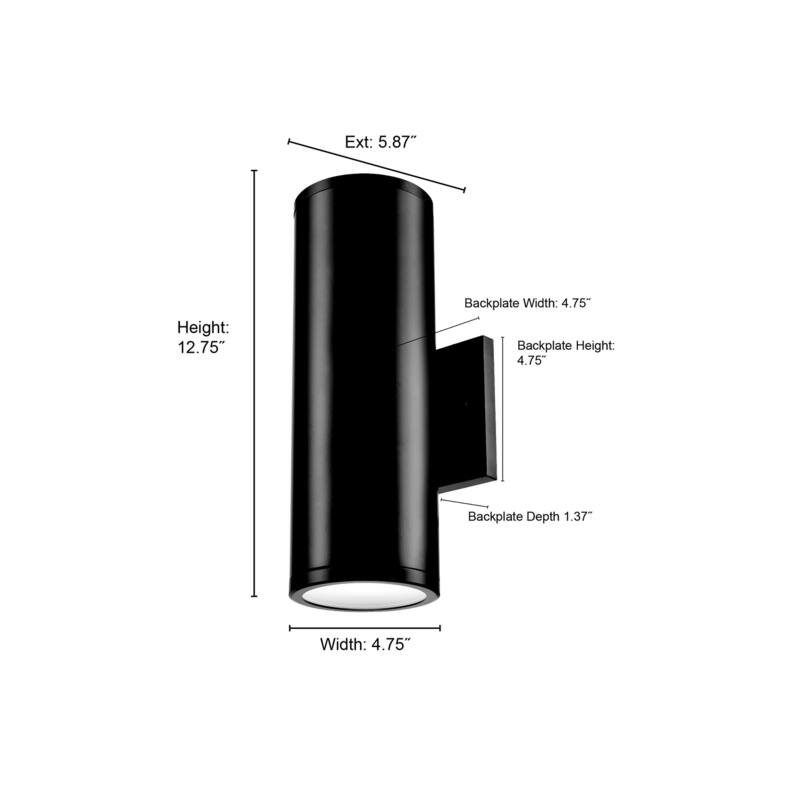 Vegas LED Outdoor Wall Sconce Powder Coated Black