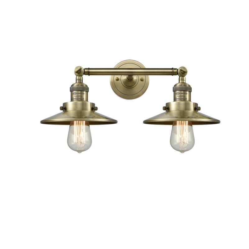 Innovations Lighting Railroad 2 Light 18" Wide Bathroom Vanity Light - Antique Brass