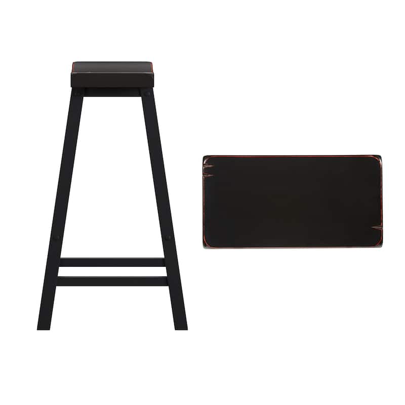 Cadiz Saddle Seat 29" Bar Height Backless Stools (Set of 2)