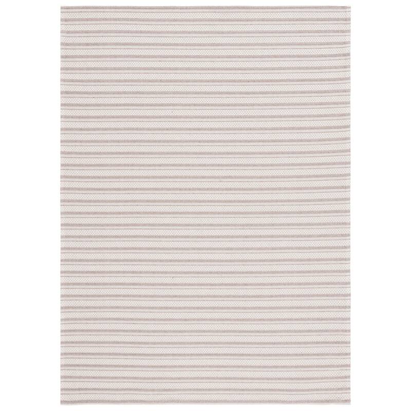 Martha Stewart by SAFAVIEH Unnie Stripe Cotton Rug - 4' x 6' - Taupe/Cream