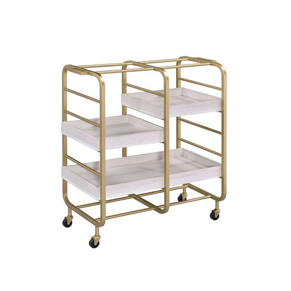家具・インテリア PACIFIC FURNITURE SERVICE TOWEL CART Bunpeony Brown Rolling Kitchen Cart with Towel Rack and Wood