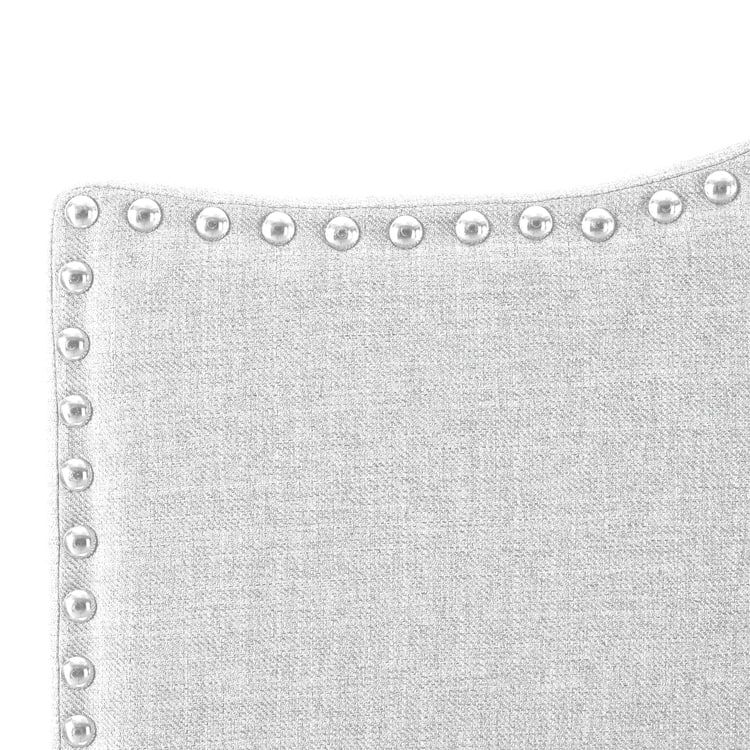 Queen Size Nailhead Tufted Headboard - Height Adjustable with 12 Positions, Metal Legs, Wall Mount Compatible, Headboard Only