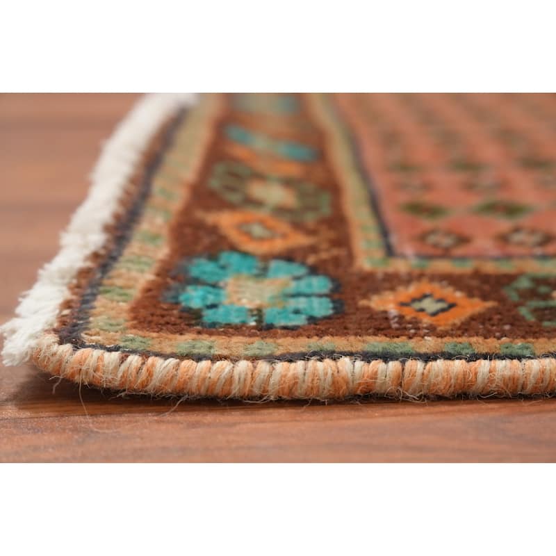 Hand Knotted Oriental 100% Wool Carpet Traditional Geometric Pink Tabriz Area Rug - 4' 6'' X 3' 2''