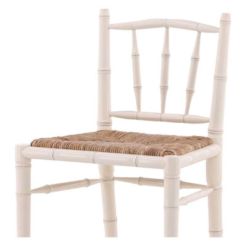 Furniture Classics Natural Mahogany Rush Seat Bamboo Counter Stool