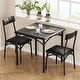 preview thumbnail 12 of 22, 3 Pcs Dining Table Chair Set , Compact Kitchen Table with 2 Upholstered Chairs - 29.2x29.2x30in