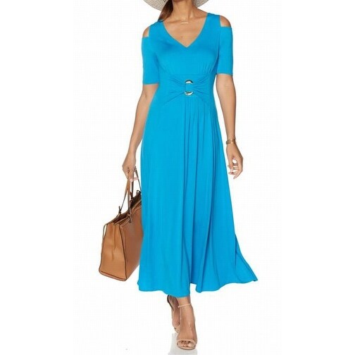 petite cold shoulder maxi dress