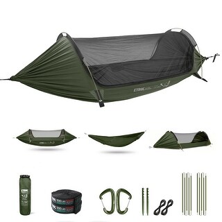 Hammock, Double & Single Camping Hammock with Mosquito Net, Tree Straps ...