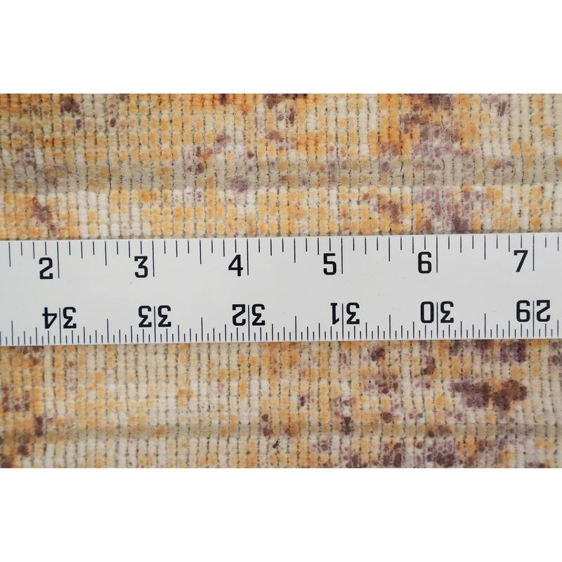 Hand Knotted Oriental Viscose Silk Carpet Modern All-Over Oranges & Rust Abstract Area Rug - 7' 10'' X 5' 10''