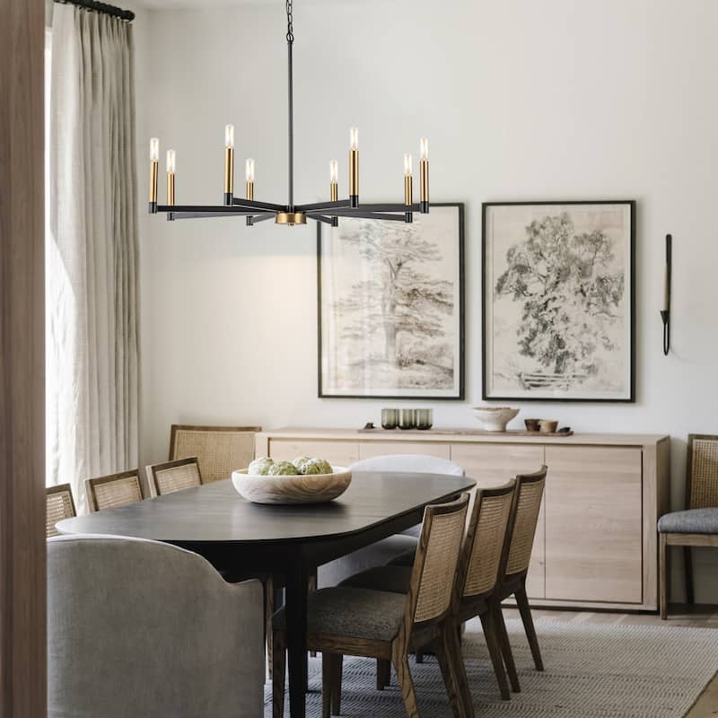 8-Light Classic Candle Chandelier Kitchen island Hanging Pendant for dining room
