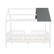preview thumbnail 33 of 35, Full Size Wood House Bed with Fence and Roof House Four Poster Bed Frames for Kids, Teens No Box Spring Needed, Easy Assembly